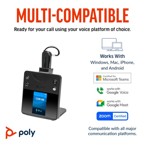 Poly Savi 8445 Office DECT 1920-1930 MHz Konwertowalny zestaw słuchawkowy - Zdjęcie 7 z 10