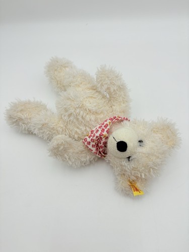 Peluche orsacchiotto Steiff Lotte bianco rosso bandana floreale giocattolo tedesco 117503 - 11" - Foto 5 di 10