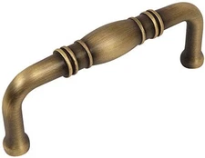 Cabinet Handle Pull 10-Pack 3-Inch Brushed Antique Brass 4313BAB Hardware