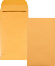  5 1/2 Coin Envelopes, 3 1/8 X 5 1/2, Gummed, Small Parts, Jewelry  Seed Envelo