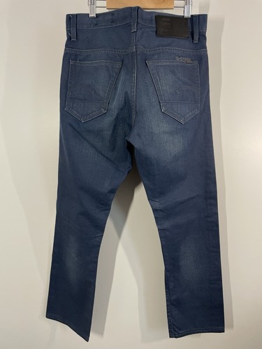 G Star Raw Slim Jeans 3301 Herren 33x29 blau Denim abgenutzte Akzente Freizeit gebraucht, in einwandfreiem Zustand - Bild 3 von 7