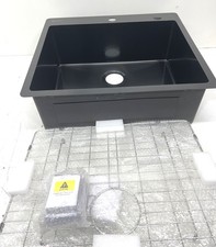 Glacier Bay 25 in. Drop-in Single Bowl 18G Black Stainless Steel Kitchen Sink