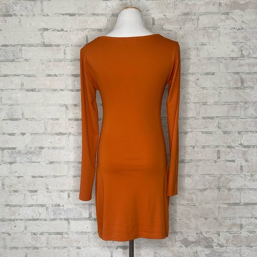 Zara | Orange Long Sleeve Cut Out Mini Dress - Picture 3 of 5
