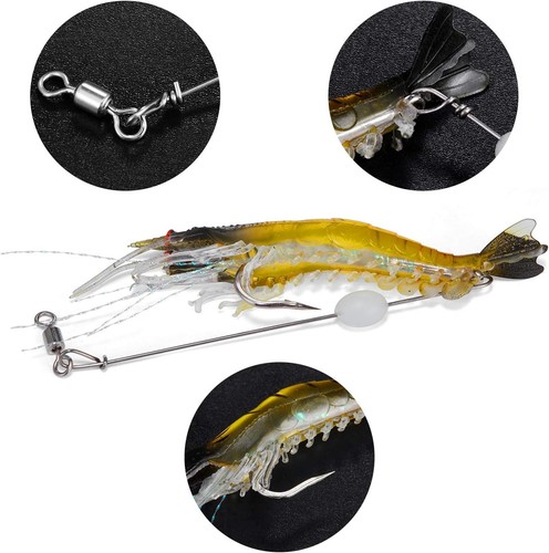 Realistic Shrimp Fishing Lures - 12 Pcs Luminous Silicone Bait for All Fish - Picture 6 of 11