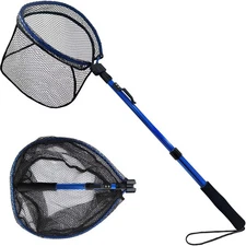 Collapsible Fishing Net with Telescoping Handle, Folding Kayak Net for Freshw
