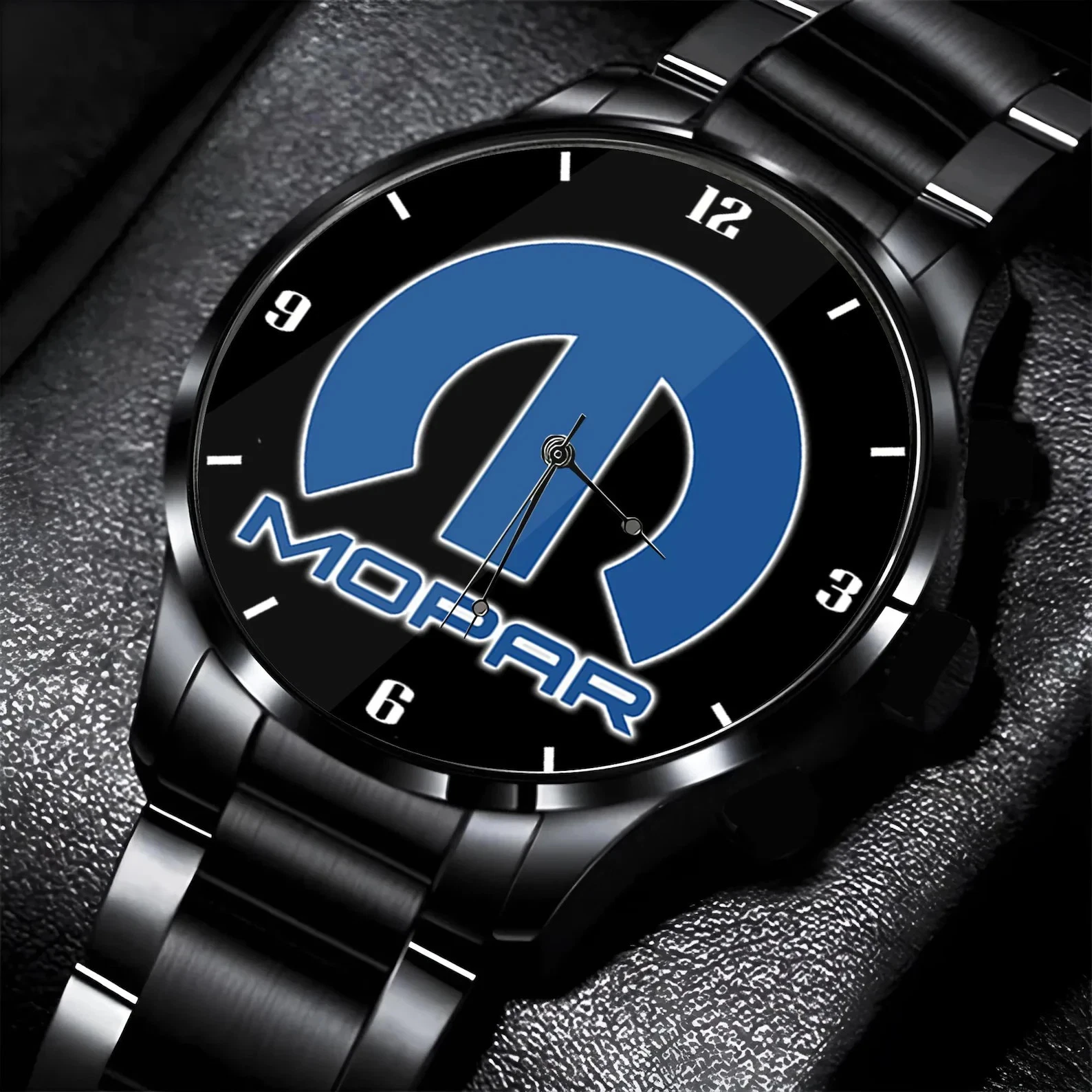 Men's Stainless Steel Mopar Logo Wristwatch, Automotive Car Parts Watch