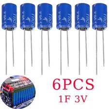 6 PCS 3V 1F Farad Capacitor 10x25x5.3 mm Aluminum Super Capacitor US STOCK
