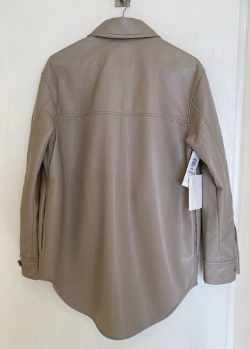 Neu mit Etikett Aritzia Wilfred The Ganna Hemdjacke veganes Leder merkur taupe Gr.XS - Bild 2 von 3