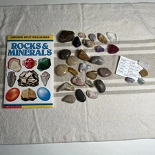 Rocks & Minerals Usborne Book + Miscellaneous Stones