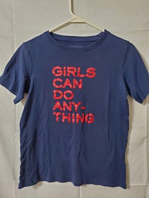 Zadig and Voltaire Bella Shirt Girls Can Do Anything Tee Blue Size XS Cotton