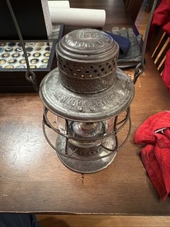 New York Central Railroad Lantern Dietz No.6 Bell Bottom Clear Embossed Globe!