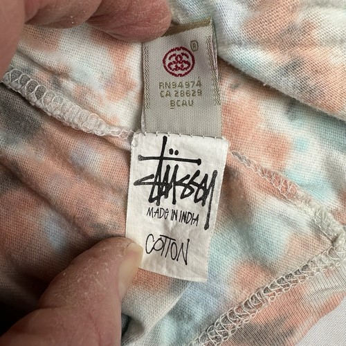 Stussy Designs Tie Dye Rasta Roots Reggae Logo T Shirt Mens Size Medium Hippie - Picture 6 of 11