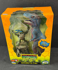 Leonardo Vs T-REX Teenage Mutant Ninja Turtles TMNT  2004 Playmates  Figure Set