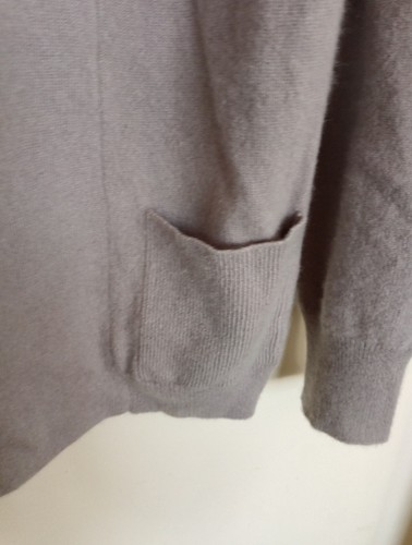 Marks And Spencer Cashmere Putty Grey Cardigan Size 16 - Picture 4 of 11