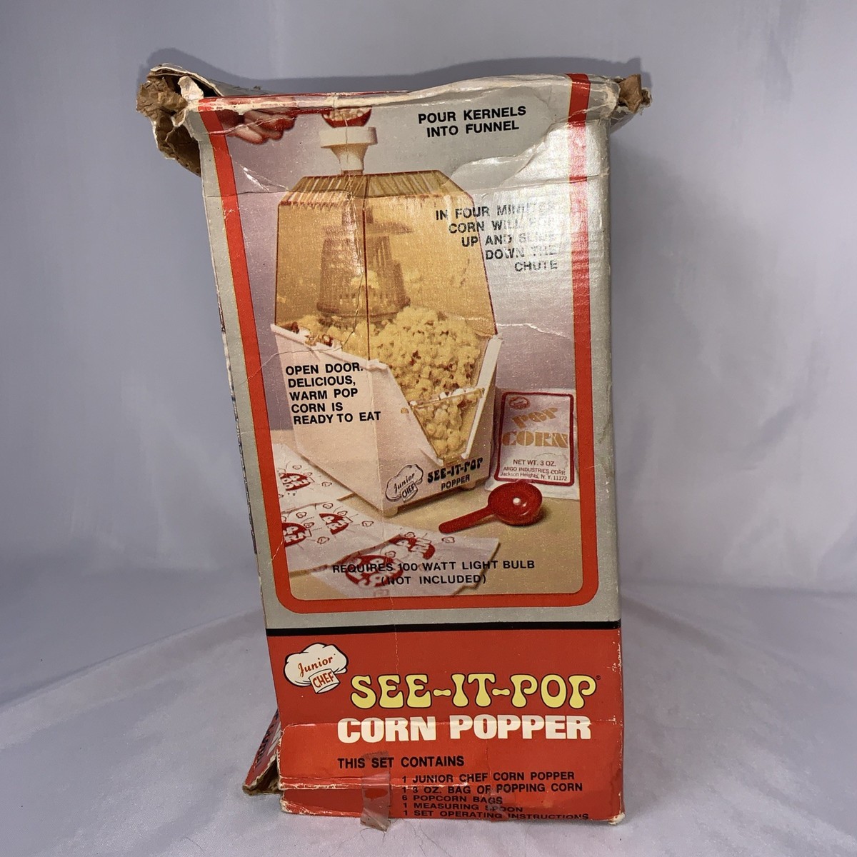 Vintage Junior Chef See It Pop Corn Popper Popcorn Maker in Box 
