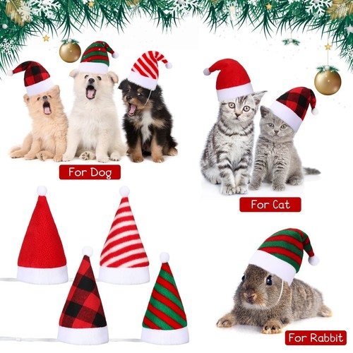 8 Pieces Pet Santa Hat Dog Cat Christmas Hat Pet Costumes Hat Holiday Party C... - Picture 6 of 6