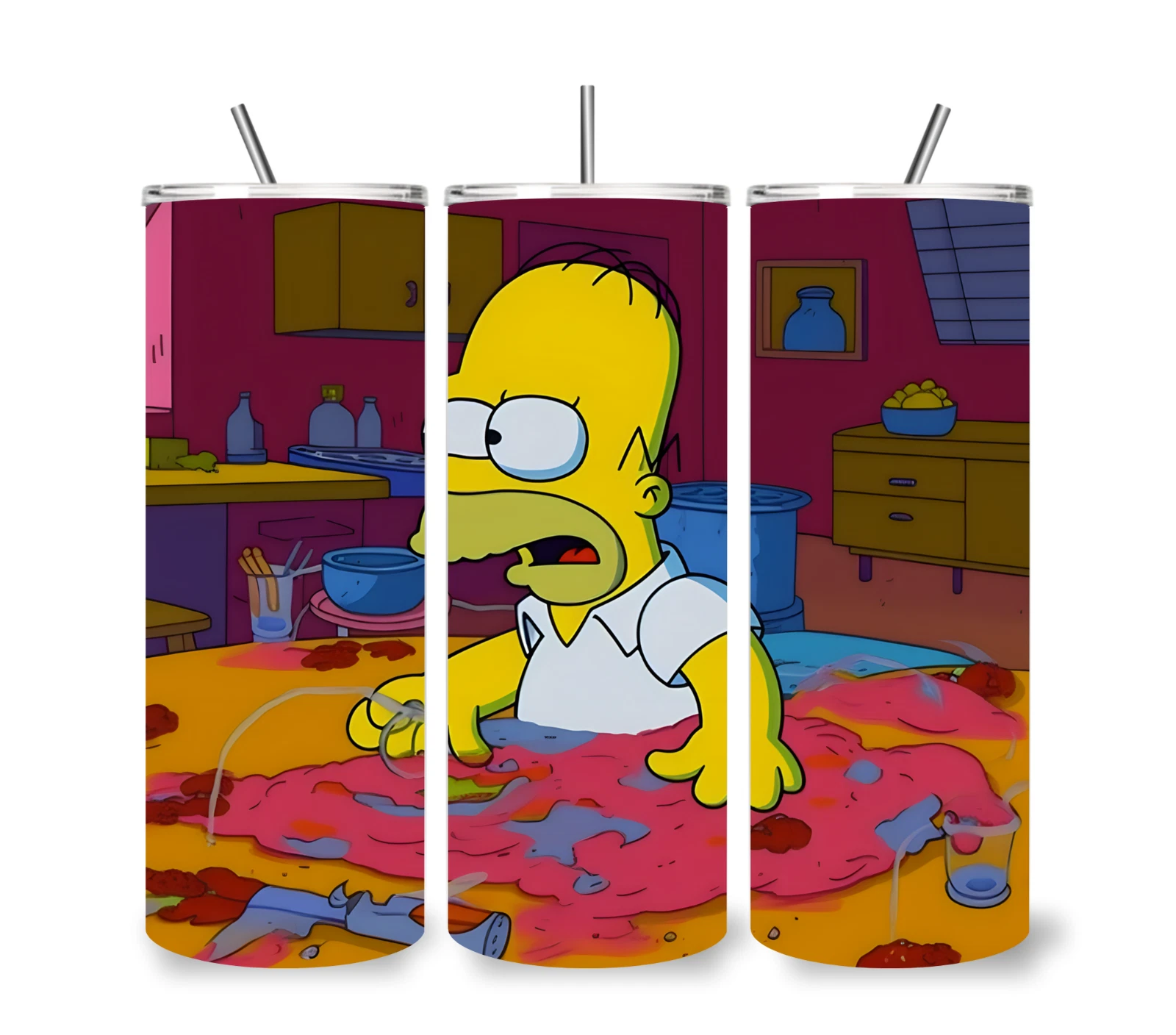 Simpson Stainless Steel Tumbler with Lid and Straw