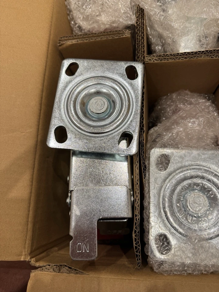 GBL 4x Heavy Duty Castor Wheels with Brakes, 8"x2” - Image 3 of 4