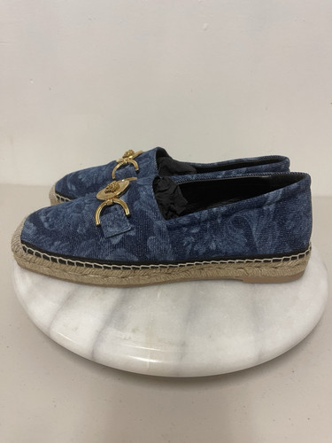 Versace Barocco Medusa blaue Denim-Espadrilles NEU 38 EU Damengröße 8 " - Bild 3 von 13