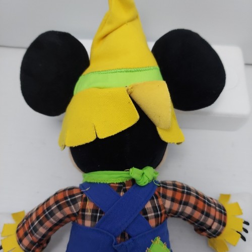 Disney Store Mickey Mouse Halloween Fall Scarecrow Plush Decor Toy 16" - Picture 10 of 14