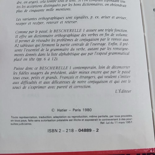 LE NOUVEAU BESCHERELLE 1 L'ART DE CONJUGUER 1980 Volume 1-3 Hatier Hatier - Picture 4 of 4