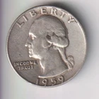 1959-D WASHINGTON QUARTER 25¢ DENVER 90% SILVER COIN UNITED STATES MINT
