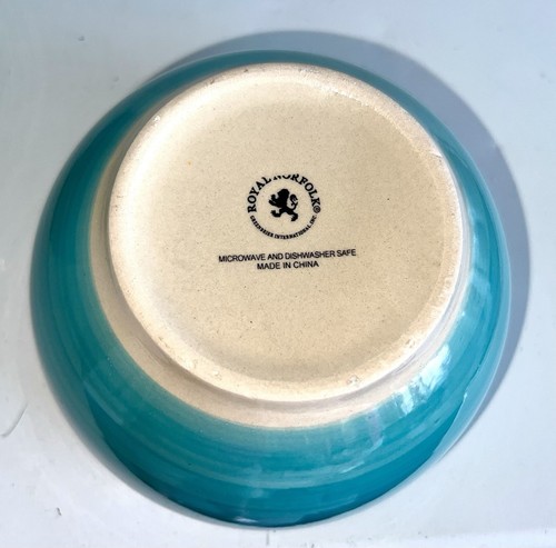 Juego de 4 cuencos de sopa de cereal Royal Norfolk turquesa/verde azulado remolino 5" - Imagen 6 de 13