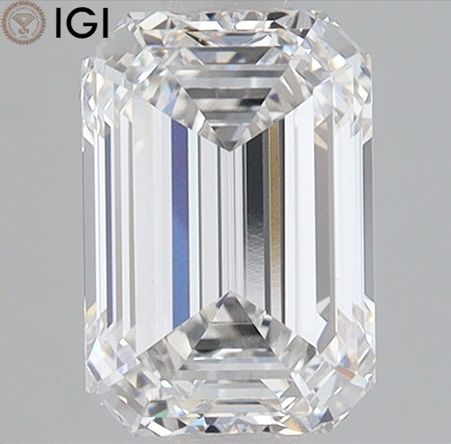 Emerald Cut 1.50 CARAT CVD Lab Grown Diamond IGI Certified F Color VVS2 Clarity - Picture 1 of 8
