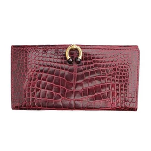 Portefeuille long Gucci bordeaux Wani fer à cheval doré 130370874