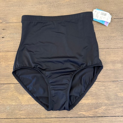 Swim Solutions NWT Women's 10 Ultra High Waist Bikini Brief Swim Bottom Black - 第 2/4 張圖片
