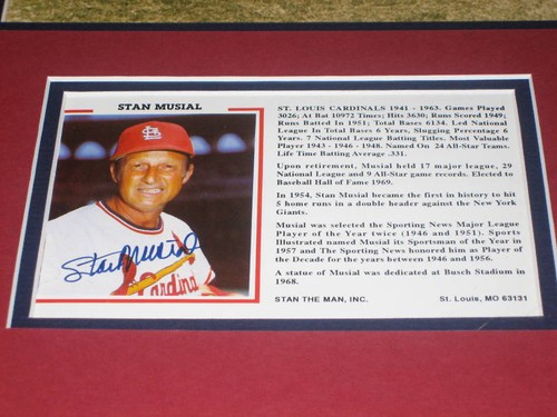 STAN MUSIAL CARDINALS SIGNED AUTOGRAPH PHOTO STAT SHEET - Picture 2 of 6