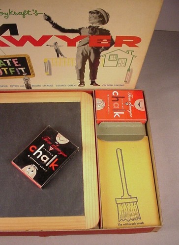 Vintage Tom Sawyer Slate outfit complete toy in orig. box Writing & Art Toykraft - Picture 4 of 5