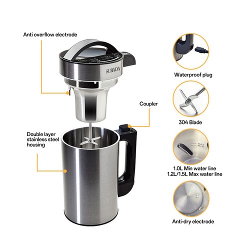 1200ml Nut Milk Maker Machine, Almond Milk Maker Machine,Oat Milk Soy Milk Maker - Picture 4 of 9