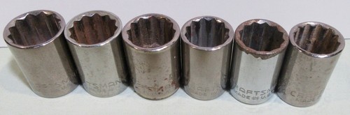 Craftsman 1/2 Drive 12PT Sockets & 1 6PT Sizes 1 1/4" thru 3/4" (Lot of 11) - Picture 6 of 9