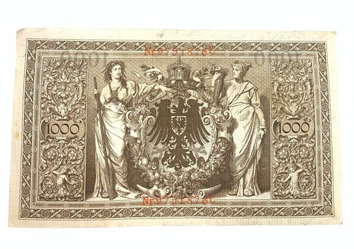 Billete del Reichsbank 1000 marcos / Reichsmark 21 de abril de 1910 / N.o 9751876 L. - Imagen 2 de 2