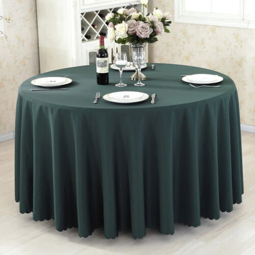 Round Tablecloth Solid Color Table Covers For Wedding Christmas Party Home Decor - Picture 39 of 44