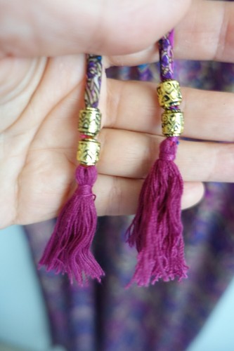 Lily T Maxi Dress Womens Medium Large 12 14 Colourful Paisley Tassels Boho Gypsy - Picture 5 of 19