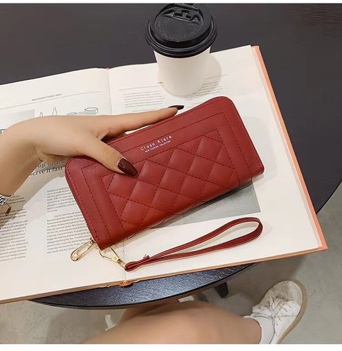 Portafoglio donna pelle pochette moda lungo porta carte telefono borsetta borsetta - Foto 15 di 44