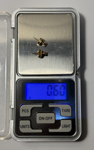 Pink Sapphire Stud Earrings 14K Yellow Gold Free Shipping - Picture 4 of 4