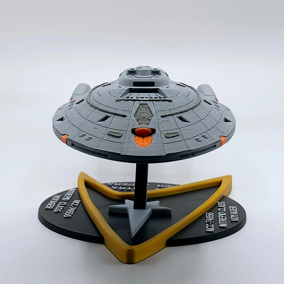 Star Trek USS Voyager NCC‐74656 Modelo Clase Intrepid impreso en 3D 14 pulgadas con soporte Foto 3 de 4