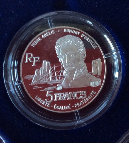FRANCE - TAAF Rare Coffret de 3 monnaies (5fr, 2x100fr) 1992 BE - Albatros - Imagen 3 de 8