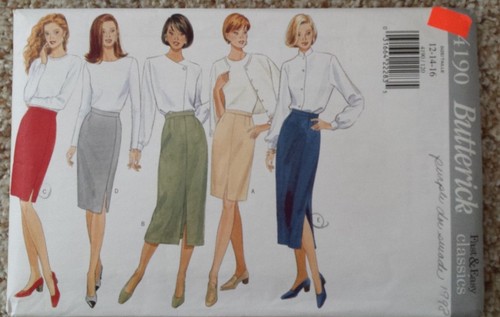 BUTTERICK MISSES SKIRT PATTERN 4190 SIZE 12-14-16 COMPLETELY CUT To 16