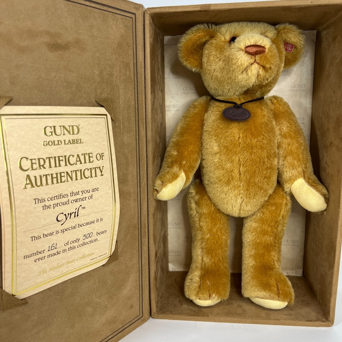 新作商品 95029 Cyril Label Gold GUND Treasured Mohair The Teddies 体長50cm以上