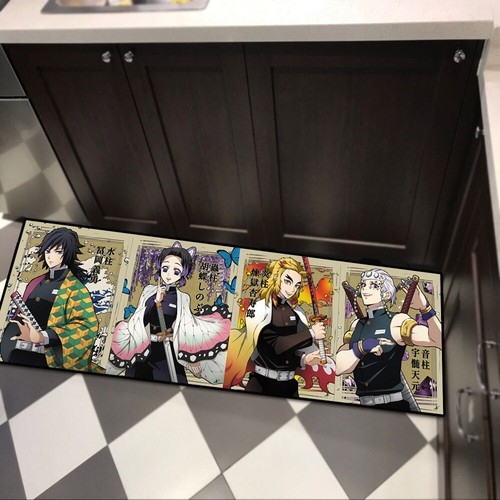 Alfombra antideslizante con diseño de anime Demon Slayer Cosplay alfombra de piso alfombra de área de gatito para habitación - Imagen 4 de 16