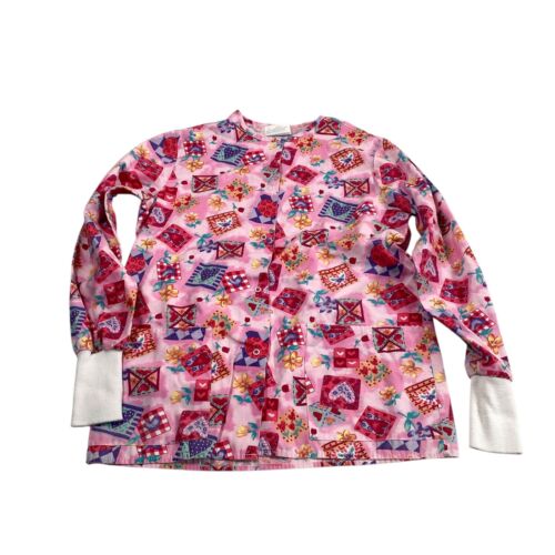 Lotto 6 Scrub Top Piccoli Maniche Lunghe San Valentino Autunno Raccolta Animali Floreali #3E - Foto 4 di 9