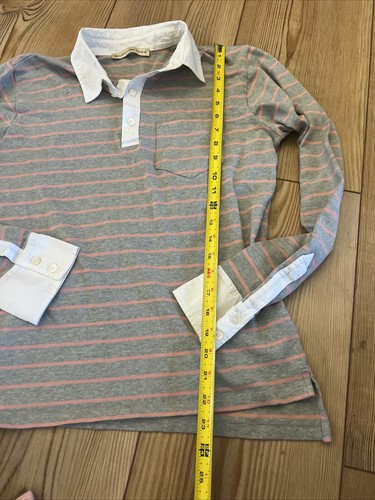 BALENCIAGA Paris M Gray Pink Polo Shirt 100% Cotton Collar France Top Pullover - Picture 4 of 11