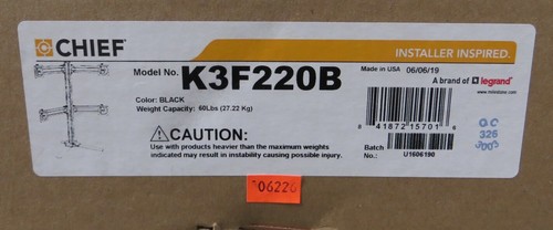 T195008 Chief K3F220B Kontour K3 Free Standing 2x2 Monitor Array - Picture 4 of 4