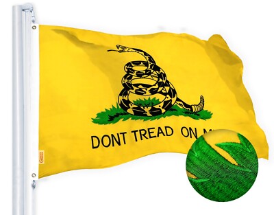 Dont Tread on Me Gadsden Flag 2.5x4 FT Embroidered 220GSM Spun Polyester By G128
