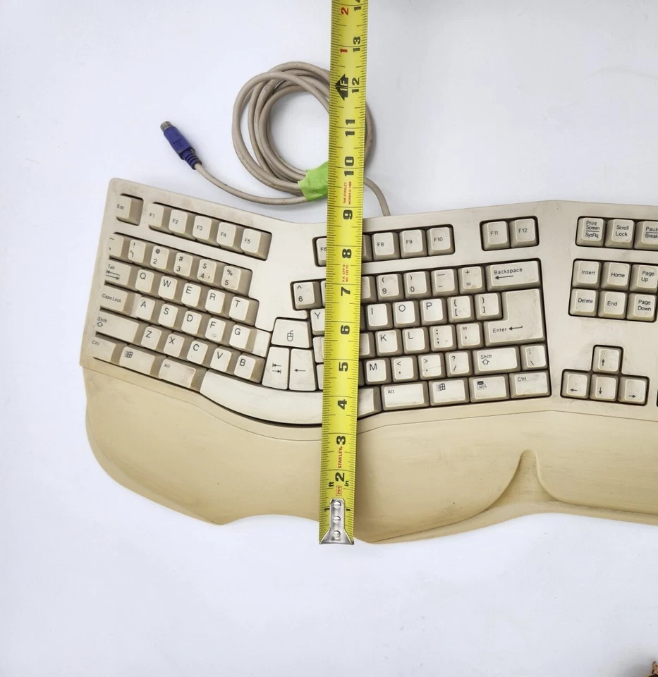 Dell SK-6000 E Vintage Ergonomic PS/2 Computer Keyboard 6 Pin Connector - Image 4 of 4