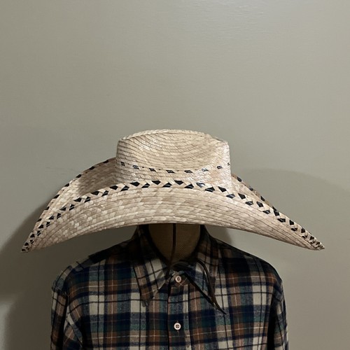 Large Beautiful Alamo Hat Sombrero Style Wheat Straw Cowboy Hat Free Shipping - Picture 5 of 10
